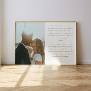 Minimalistic Modern Wedding Vows Script Photo Poster