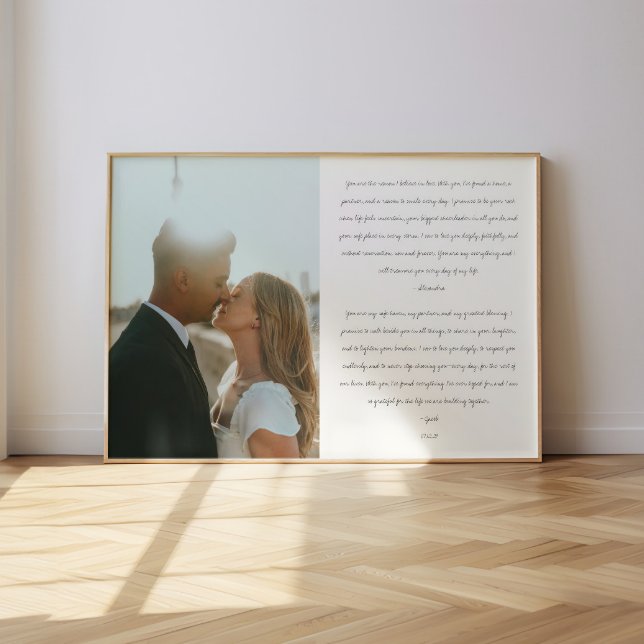 Minimalistic Modern Wedding Vows Script Photo Poster (Creator Uploaded)