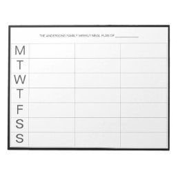 Minimalistic Modern Weekly Meal Planner Notepad |