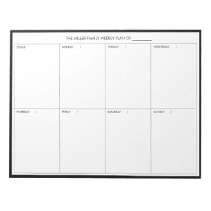 Minimalistic Modern Weekly Planner Notepad