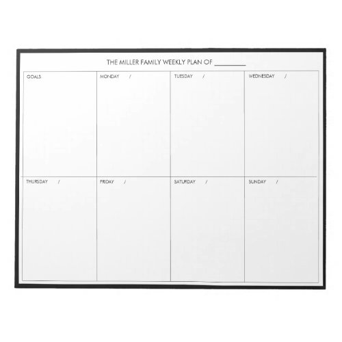 Minimalistic Modern Weekly Planner Notepad