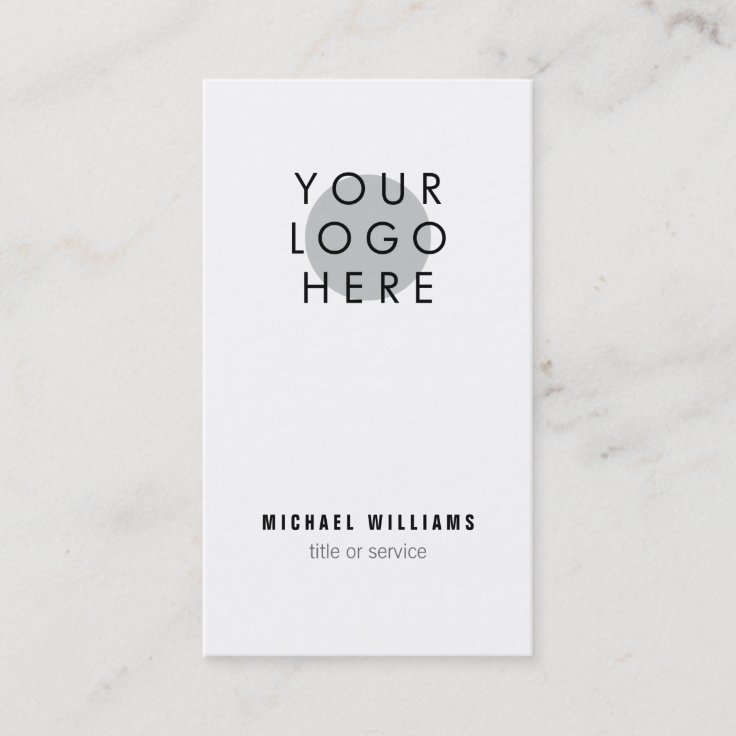 Minimalistic modern Your Logo Business Card | Zazzle