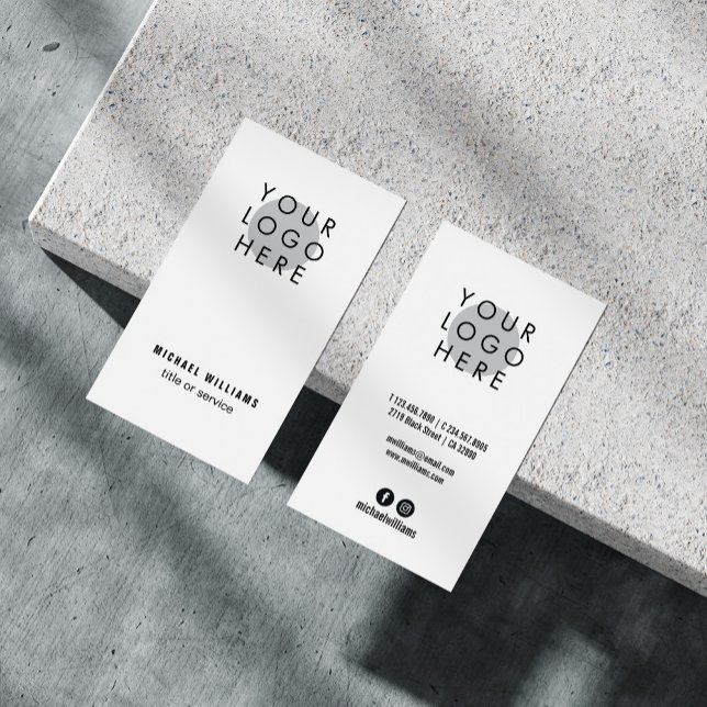 Minimalistic Modern Your Logo Social Media Icons Business Card (Creator Uploaded)