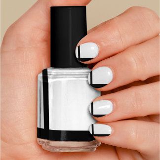 Minimalistic Monochrome Magic Minx Nail Art