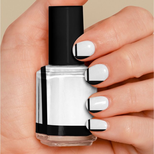 Minimalistic Monochrome Magic Minx Nail Art (Creator Uploaded)