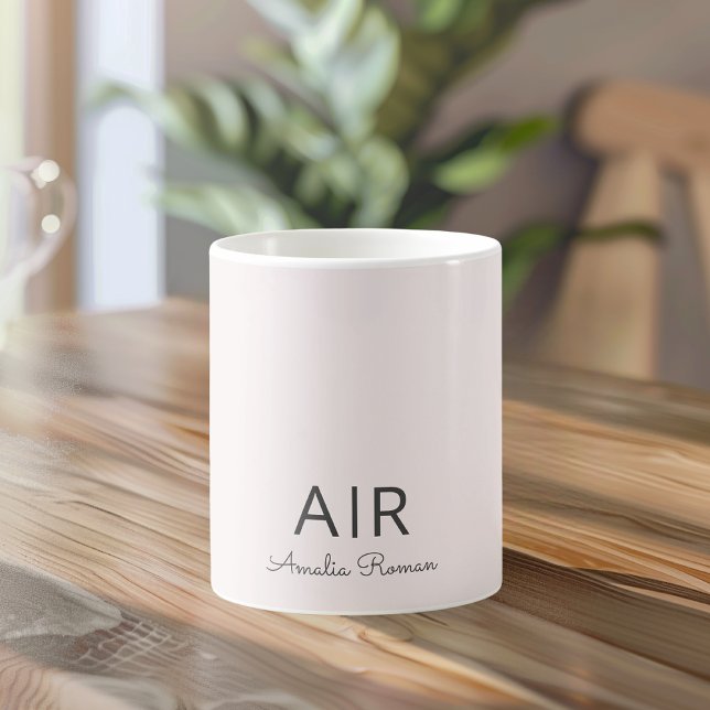 Minimalistic Monogram Initial & Name Pastel Pink Coffee Mug (Creator Uploaded)