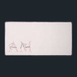 Minimalistic Monogram Initial & Name Pastel Pink  Desk Mat<br><div class="desc">Enhance your workspace with our Minimalistic Monogram Personalized Pastel Pink Initial & Name Desk Mat. Featuring a chic pastel pink design with a customizable monogram and name, this elegant desk mat adds a touch of sophistication and personalization to your office or study area. Made from high-quality, non-slip materials, it provides...</div>