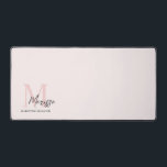 Minimalistic Monogram Initial & Name Pastel Pink  Desk Mat<br><div class="desc">Enhance your workspace with our Minimalistic Monogram Initial & Name Pastel Pink Desk Mat. This stylish and functional desk mat features a clean design with a personalized monogram and name, adding a touch of elegance to your office or study area. Crafted with high-quality materials, it offers a smooth surface for...</div>