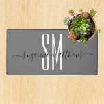 Minimalistic Monogram Initials Calligraphy Desk Mat<br><div class="desc">This design was created though digital art. It may be personalized in the area provided by changing the photo and/or text. Or it can be customized by choosing the click to customize further option and delete or change the color the background, add text, change the text color or style, or...</div>