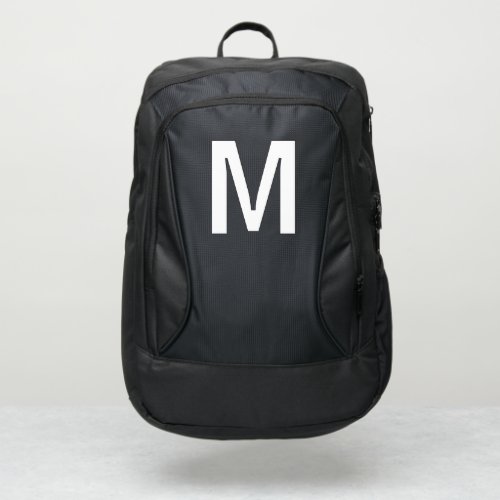 Minimalistic Monogram Letter Initial Port Authority Backpack