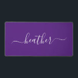 Minimalistic Monogram Name Calligraphy Desk Mat<br><div class="desc">This design was created though digital art. It may be personalized in the area provided by changing the photo and/or text. Or it can be customized by choosing the click to customize further option and delete or change the color the background, add text, change the text color or style, or...</div>