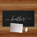 Minimalistic Monogram Name Calligraphy Desk Mat<br><div class="desc">This design was created though digital art. It may be personalized in the area provided by changing the photo and/or text. Or it can be customized by choosing the click to customize further option and delete or change the color the background, add text, change the text color or style, or...</div>