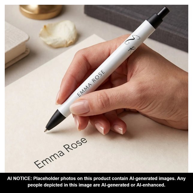 Minimalistic Monogram Name Elegant Mint Green Pen (Creator Uploaded)