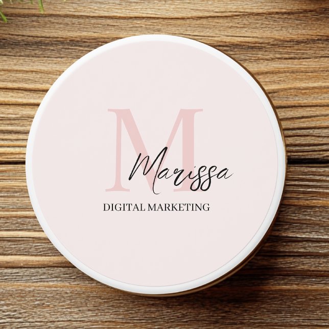 Minimalistic Monogram Pastel Pink  Mini Candle Favors (Creator Uploaded)