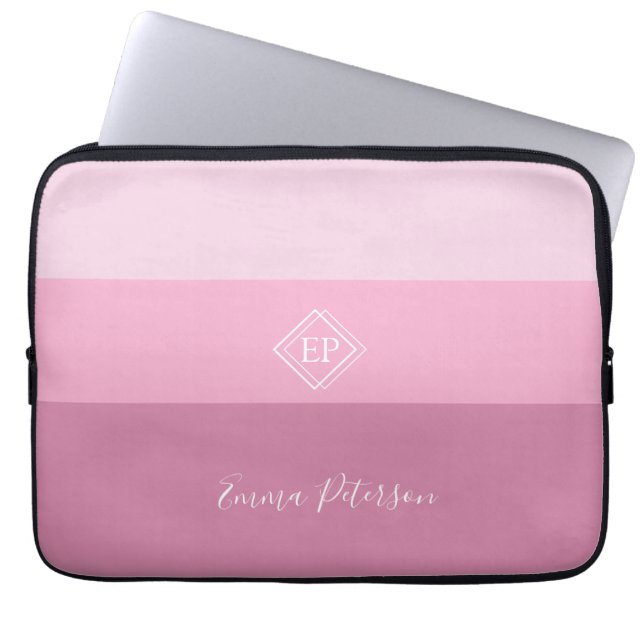 Minimalistic Monogram Script Name Pinky Laptop Sleeve (Front)