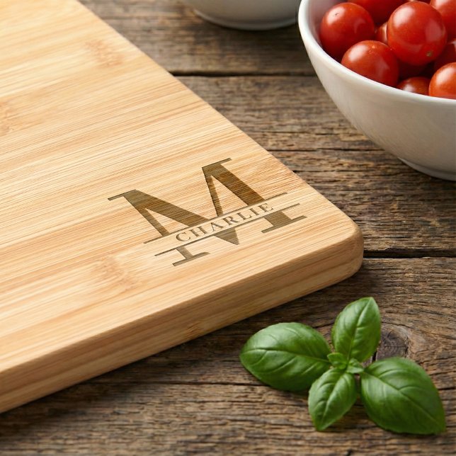 Minimalistic Monogrammed  Engraved Cutting Board (Creator Uploaded)