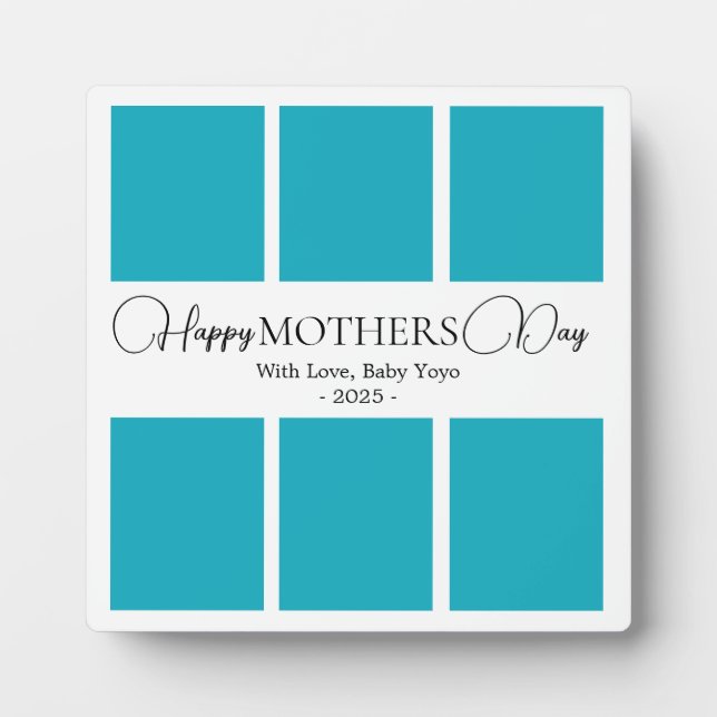Minimalistic Mother's Day Picture Collage Plaque (Front)