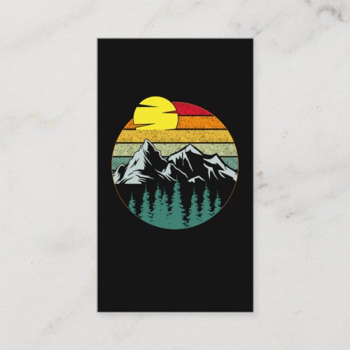 Minimalistic Mountains Nature camping Hiking Business Card