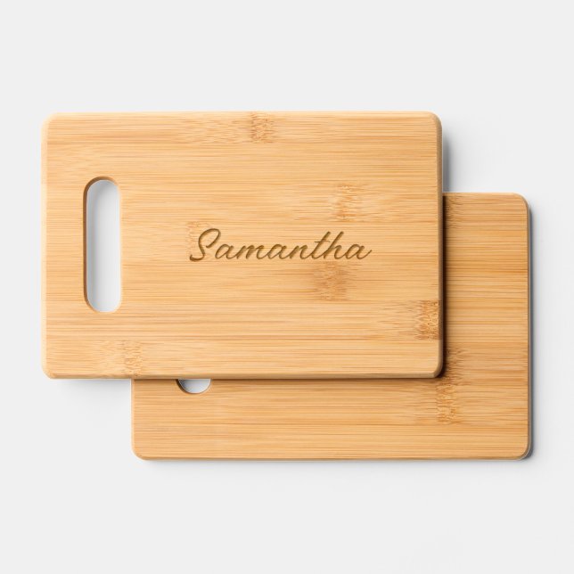 Minimalistic Name Script Written Monogram Engraved Cutting Board (Front & Back)
