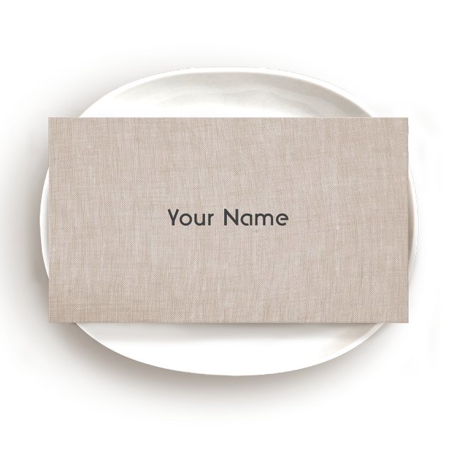  Minimalistic Natural Linen Look Business Card (Creator Uploaded)