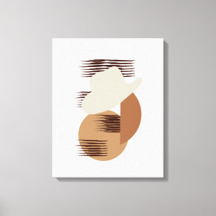 Minimalistic Neutral Colored Cowboy Hat Canvas Art