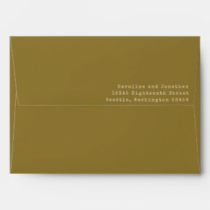 Minimalistic Ochre Typewriter Typography Wedding Envelope