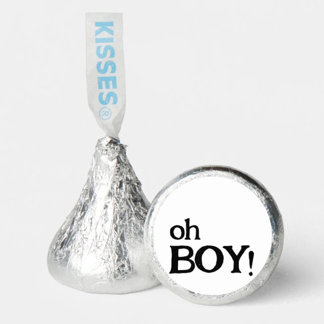 Minimalistic Oh Boy Baby Shower Hershey®'s Kisses® (Front)