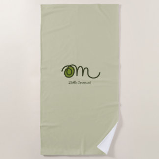 Minimalistic Om Handwritten Personalized Beach Towel