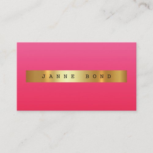 Minimalistic Ombre Pink Candy Vip Golden Foil Business Card