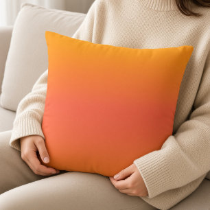 Minimalistic Ombre Vibrant Sunset Throw Pillow