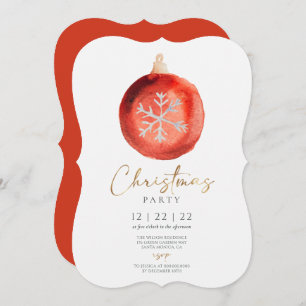 Minimalistic Ornament Winter Christmas Party Invitation