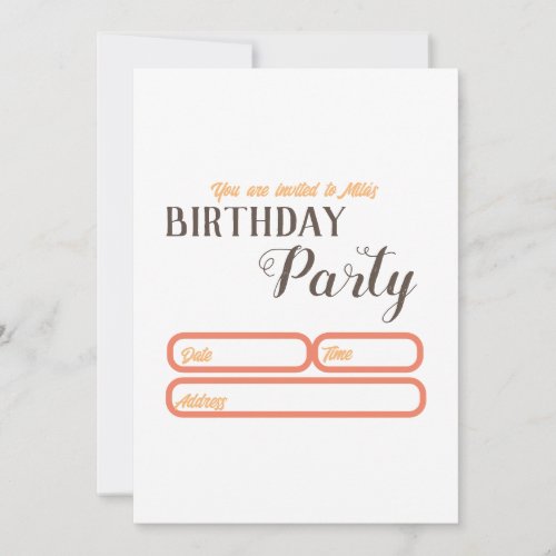 Minimalistic Pastel Birthday Invitation