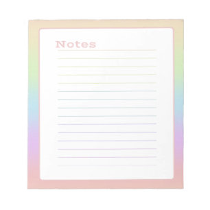 Minimalistic Pastel Rainbow Notepad