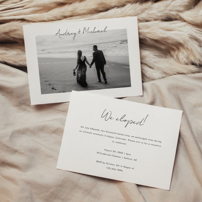 Minimalistic Photo Elopement & Wedding Reception Invitation (Creator Uploaded)
