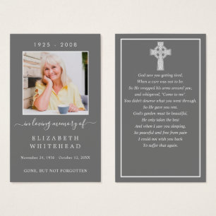 Minimalistic Photo Funeral Celtic Prayer Card
