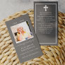 Minimalistic Photo Funeral Prayer Grey Card