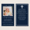 Minimalistic Photo Funeral Prayer Navy Card