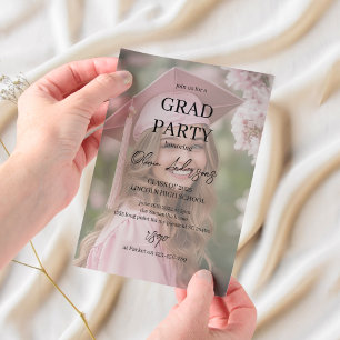 Minimalistic Photo Graduation Party   Elegant Vellum Invitations