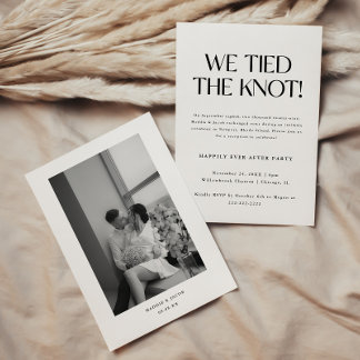 Minimalistic Photo Wedding Elopement & Reception Invitation