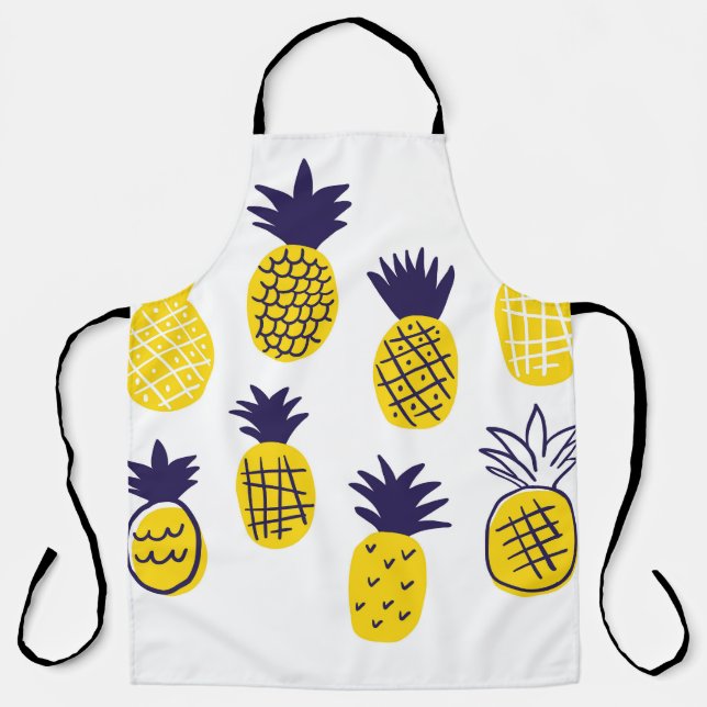 Minimalistic pineapples, colorful abstract design. apron (Front)
