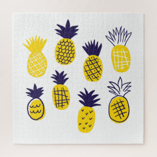 Minimalistic pineapples, colorful abstract design. jigsaw puzzle