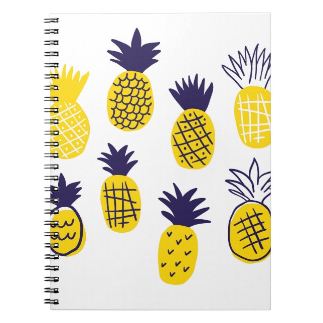 Minimalistic pineapples, colorful abstract design. notebook (Front)
