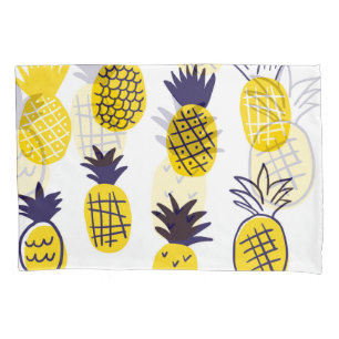 Minimalistic pineapples, colorful abstract design. pillow case