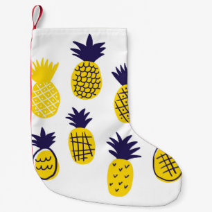 Minimalistic pineapples, colorful abstract design. small christmas stocking