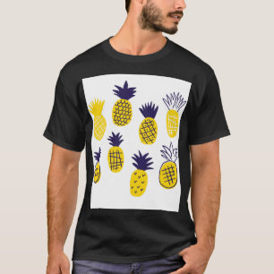 Minimalistic pineapples, colorful abstract design. T-Shirt