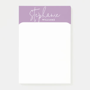 Minimalistic pink and white Custom name Post-it Notes