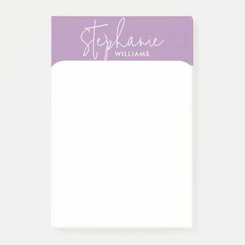 Minimalistic pink and white Custom name Post_it Notes