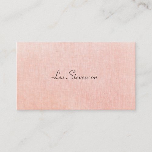 Minimalistic Pink Faux Linen Business Card