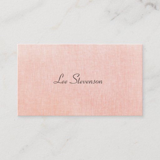 Customizable Minimalistic Pink Faux Linen Business Card