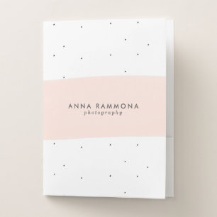 Minimalistic pink on white brushstroke pocket folder